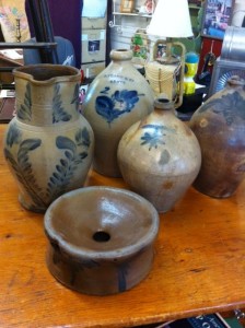 Antique American stoneware collection. New England , pa. -jugs, crocks many pieces, excellent condition. 301-946-7464